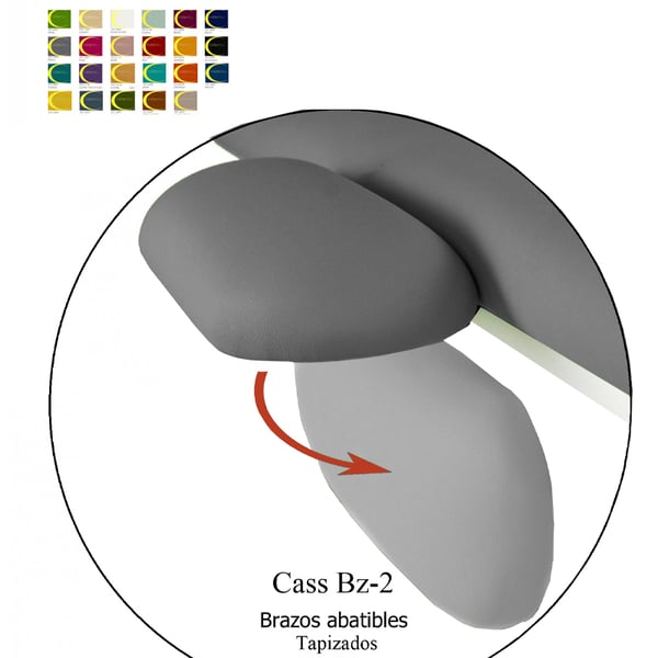 Folding and upholstered chrome arm (set of arms)
